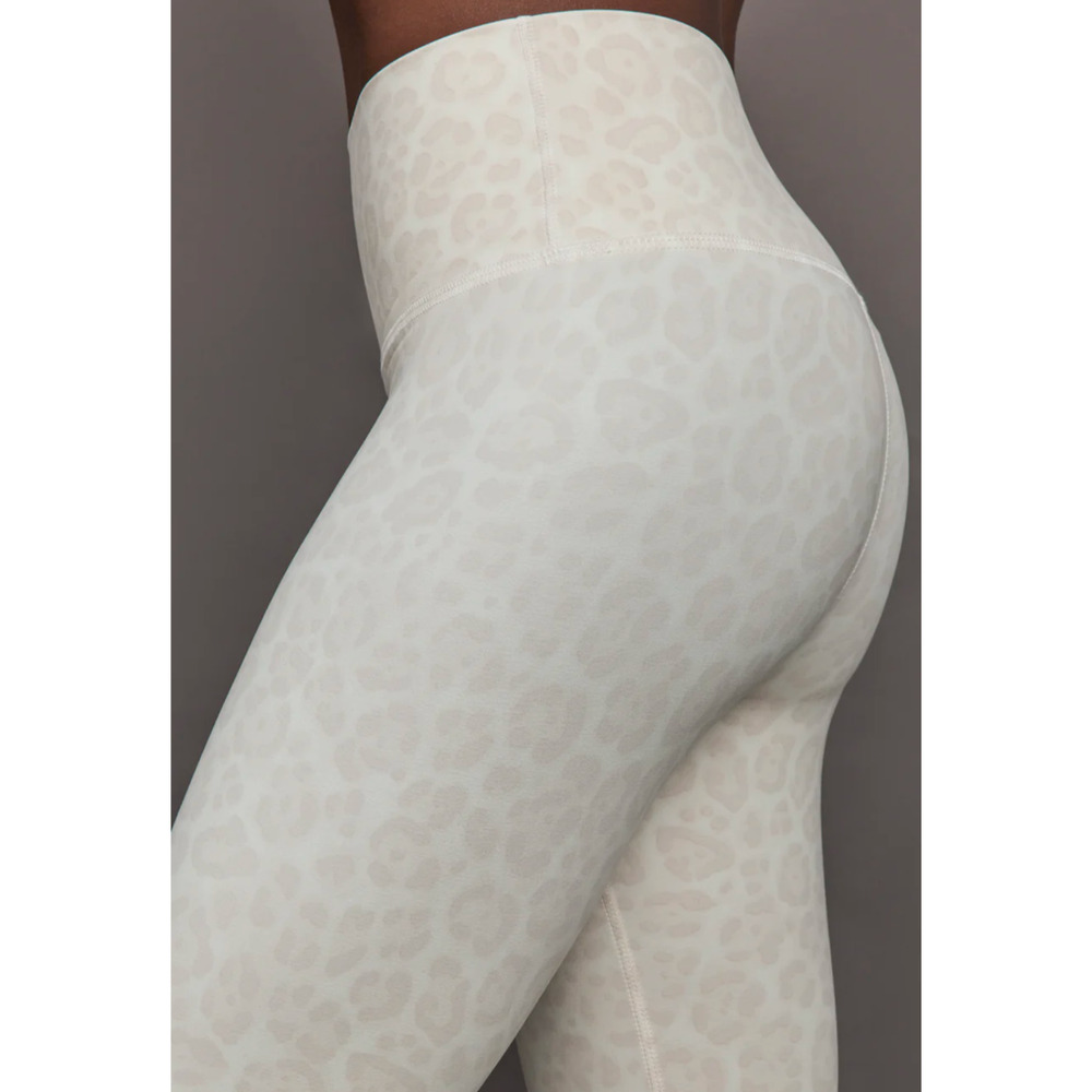 Carbon38 Ivory Leopard Print Leggings Large High Rise Activewear - Picture 2 of 5